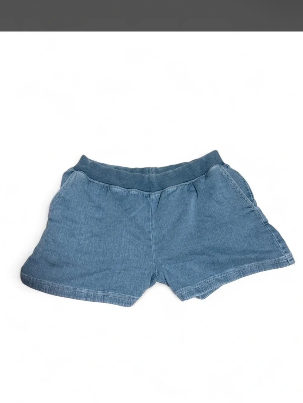 aerie Light Blue Denim-Look Pull-On Shorts